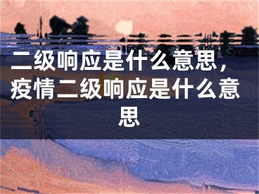 二級響應(yīng)是什么意思，疫情二級響應(yīng)是什么意思