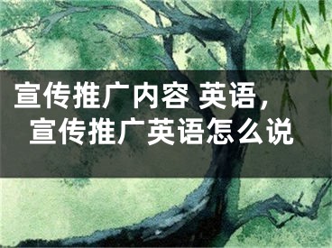 宣傳推廣內(nèi)容 英語，宣傳推廣英語怎么說