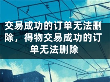 交易成功的訂單無法刪除，得物交易成功的訂單無法刪除