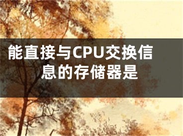 能直接與CPU交換信息的存儲器是