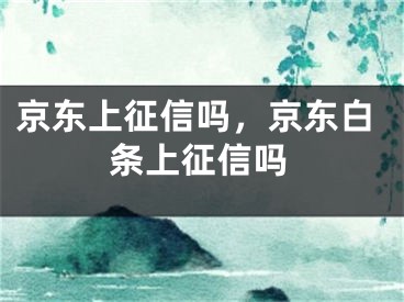 京東上征信嗎，京東白條上征信嗎