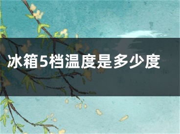 冰箱5檔溫度是多少度