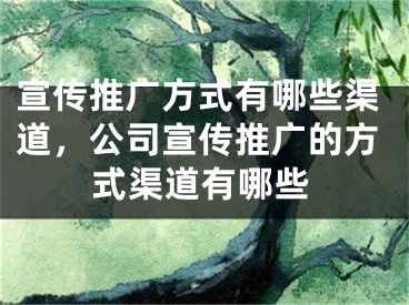 宣傳推廣方式有哪些渠道，公司宣傳推廣的方式渠道有哪些