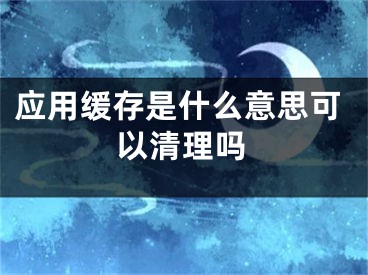 應(yīng)用緩存是什么意思可以清理嗎