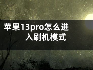 蘋果13pro怎么進(jìn)入刷機(jī)模式