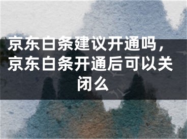 京東白條建議開通嗎，京東白條開通后可以關閉么