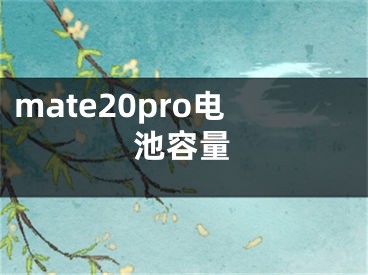 mate20pro電池容量