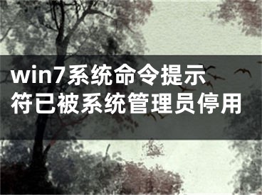 win7系統(tǒng)命令提示符已被系統(tǒng)管理員停用