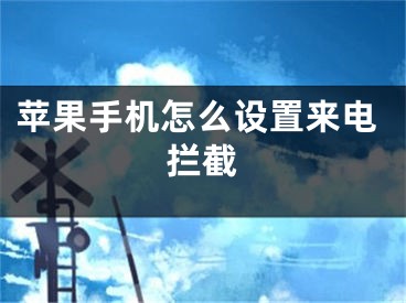 蘋果手機怎么設置來電攔截