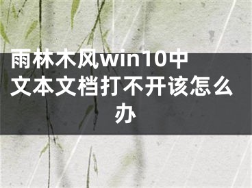 雨林木風(fēng)win10中文本文檔打不開該怎么辦