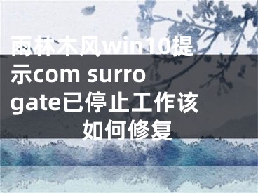 雨林木風(fēng)win10提示com surrogate已停止工作該如何修復(fù)