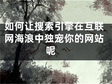 如何讓搜索引擎在互聯(lián)網(wǎng)海浪中獨(dú)寵你的網(wǎng)站呢 