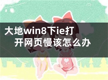 大地win8下ie打開網(wǎng)頁慢該怎么辦