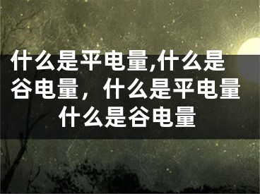 什么是平電量,什么是谷電量，什么是平電量什么是谷電量