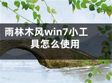 雨林木風(fēng)win7小工具怎么使用