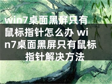 win7桌面黑屏只有鼠標(biāo)指針怎么辦 win7桌面黑屏只有鼠標(biāo)指針解決方法