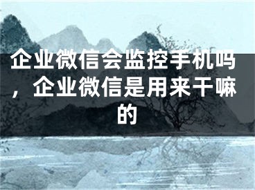 企業(yè)微信會監(jiān)控手機嗎，企業(yè)微信是用來干嘛的