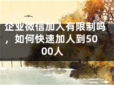 企業(yè)微信加人有限制嗎，如何快速加人到5000人