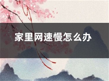 家里網(wǎng)速慢怎么辦