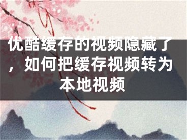 優(yōu)酷緩存的視頻隱藏了，如何把緩存視頻轉(zhuǎn)為本地視頻