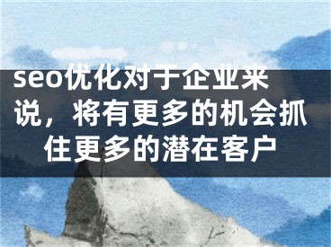 seo優(yōu)化對(duì)于企業(yè)來(lái)說(shuō)，將有更多的機(jī)會(huì)抓住更多的潛在客戶(hù)