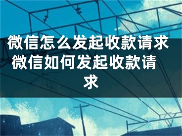 微信怎么發(fā)起收款請(qǐng)求 微信如何發(fā)起收款請(qǐng)求