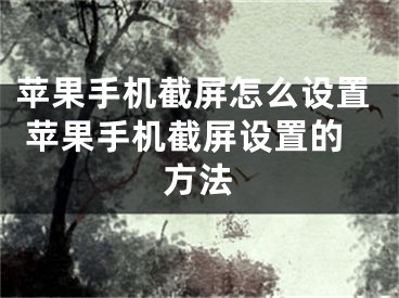 蘋果手機(jī)截屏怎么設(shè)置 蘋果手機(jī)截屏設(shè)置的方法