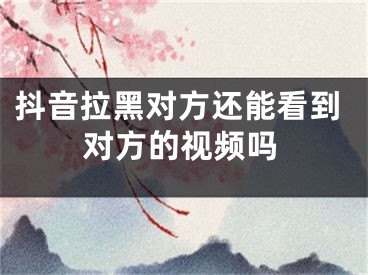 抖音拉黑對(duì)方還能看到對(duì)方的視頻嗎