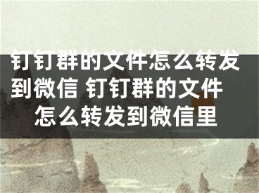 釘釘群的文件怎么轉(zhuǎn)發(fā)到微信 釘釘群的文件怎么轉(zhuǎn)發(fā)到微信里