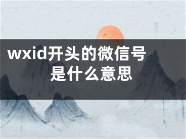 wxid開頭的微信號(hào)是什么意思