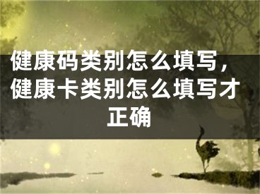 健康碼類(lèi)別怎么填寫(xiě)，健康卡類(lèi)別怎么填寫(xiě)才正確