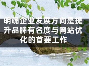 明確企業(yè)發(fā)展方向是提升品牌有名度與網(wǎng)站優(yōu)化的首要工作