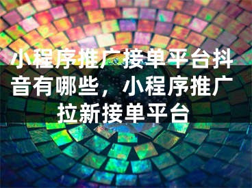 小程序推廣接單平臺(tái)抖音有哪些，小程序推廣拉新接單平臺(tái)