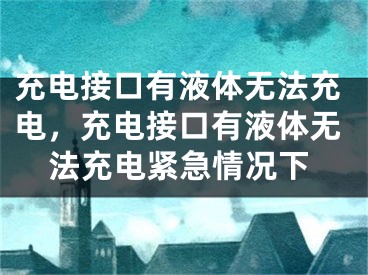 充電接口有液體無法充電，充電接口有液體無法充電緊急情況下