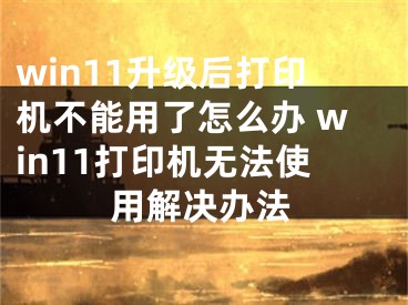 win11升級(jí)后打印機(jī)不能用了怎么辦 win11打印機(jī)無法使用解決辦法