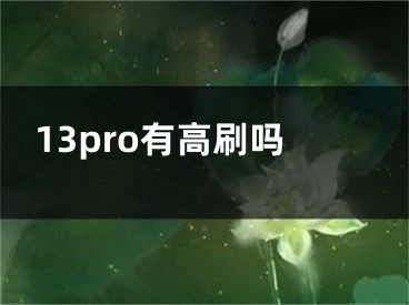 13pro有高刷嗎