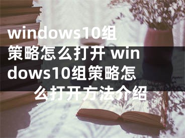 windows10組策略怎么打開 windows10組策略怎么打開方法介紹