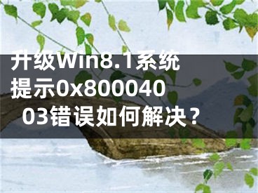 升級Win8.1系統(tǒng)提示0x80004003錯誤如何解決？