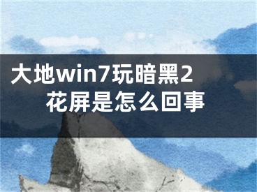 大地win7玩暗黑2花屏是怎么回事