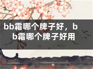 bb霜哪個(gè)牌子好，bb霜哪個(gè)牌子好用