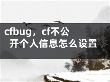 cfbug，cf不公開個人信息怎么設置