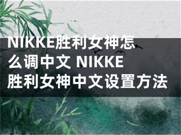 NIKKE勝利女神怎么調(diào)中文 NIKKE勝利女神中文設(shè)置方法