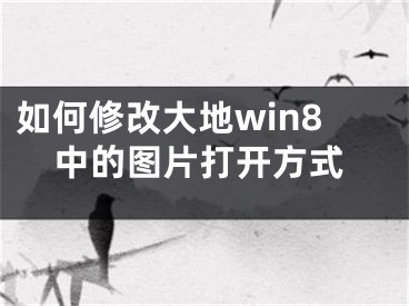 如何修改大地win8中的圖片打開方式