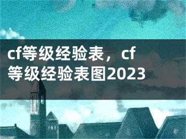 cf等級(jí)經(jīng)驗(yàn)表，cf等級(jí)經(jīng)驗(yàn)表圖2023