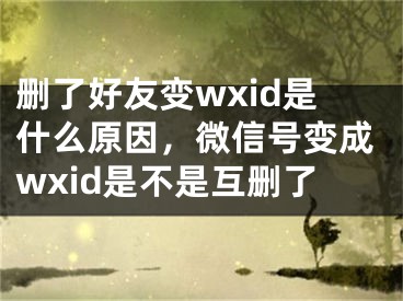 刪了好友變wxid是什么原因，微信號變成wxid是不是互刪了