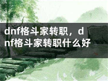 dnf格斗家轉(zhuǎn)職，dnf格斗家轉(zhuǎn)職什么好