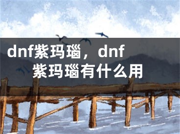 dnf紫瑪瑙，dnf紫瑪瑙有什么用