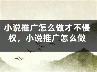 小說推廣怎么做才不侵權(quán)，小說推廣怎么做