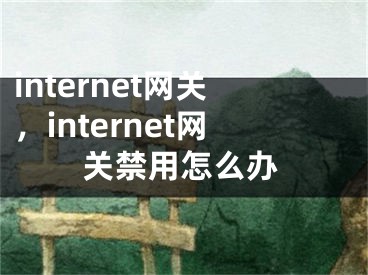 internet網(wǎng)關(guān)，internet網(wǎng)關(guān)禁用怎么辦