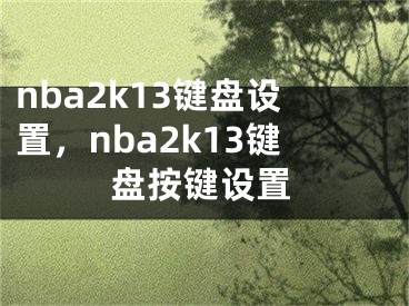 nba2k13鍵盤(pán)設(shè)置，nba2k13鍵盤(pán)按鍵設(shè)置